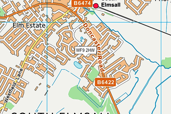 WF9 2HW map - OS VectorMap District (Ordnance Survey)