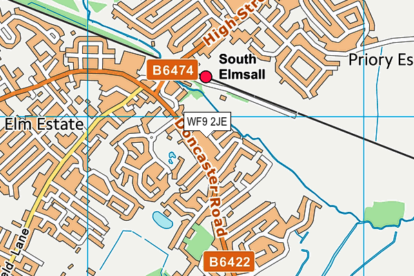 WF9 2JE map - OS VectorMap District (Ordnance Survey)