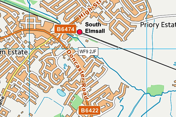 WF9 2JF map - OS VectorMap District (Ordnance Survey)