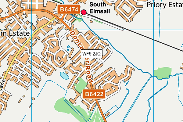 WF9 2JQ map - OS VectorMap District (Ordnance Survey)