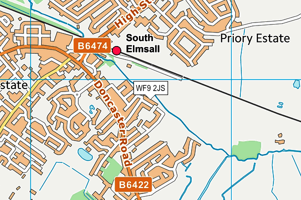 WF9 2JS map - OS VectorMap District (Ordnance Survey)