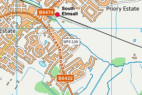 WF9 2JW map - OS VectorMap District (Ordnance Survey)