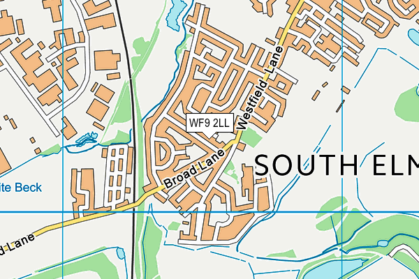 WF9 2LL map - OS VectorMap District (Ordnance Survey)
