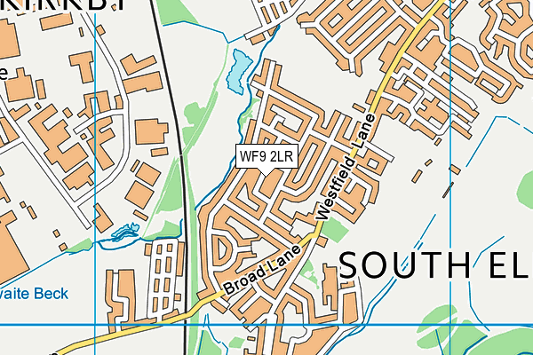 WF9 2LR map - OS VectorMap District (Ordnance Survey)