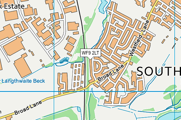 WF9 2LT map - OS VectorMap District (Ordnance Survey)