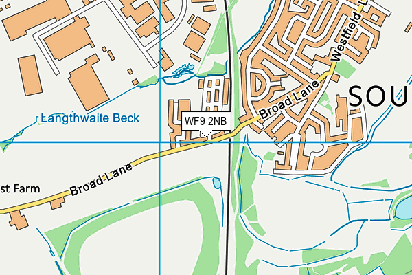 WF9 2NB map - OS VectorMap District (Ordnance Survey)