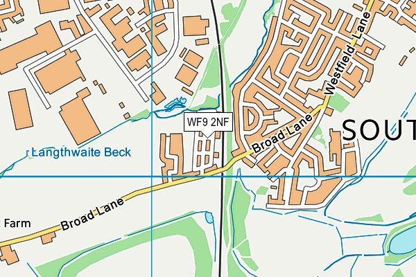 WF9 2NF map - OS VectorMap District (Ordnance Survey)