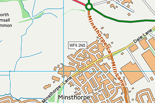 WF9 2NS map - OS VectorMap District (Ordnance Survey)