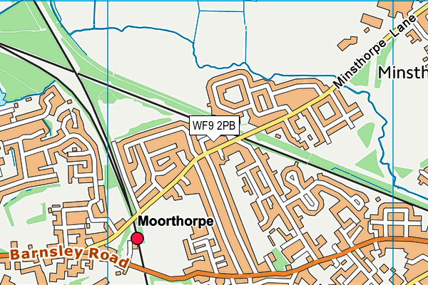 WF9 2PB map - OS VectorMap District (Ordnance Survey)