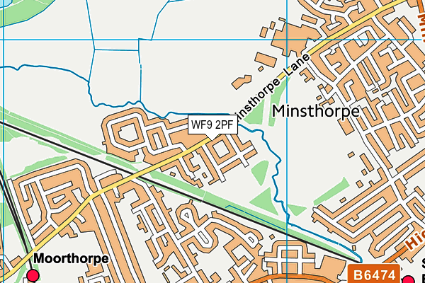 WF9 2PF map - OS VectorMap District (Ordnance Survey)