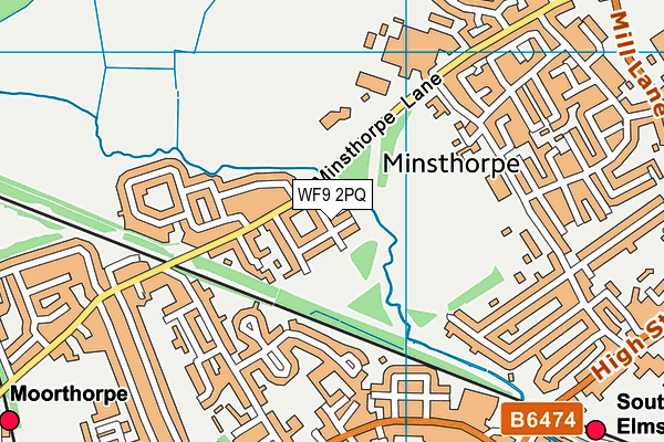 WF9 2PQ map - OS VectorMap District (Ordnance Survey)