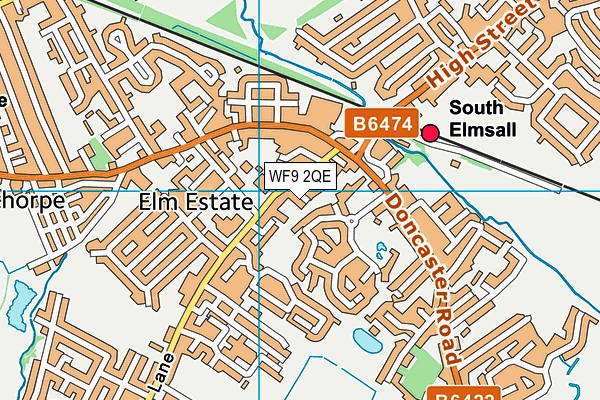 WF9 2QE map - OS VectorMap District (Ordnance Survey)