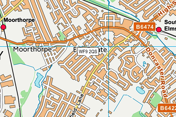 WF9 2QS map - OS VectorMap District (Ordnance Survey)