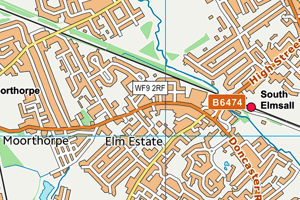 WF9 2RF map - OS VectorMap District (Ordnance Survey)