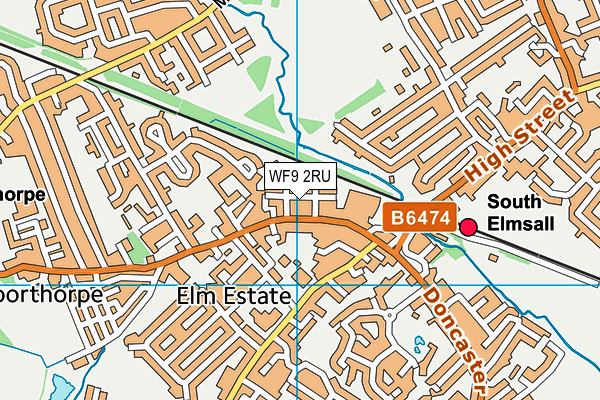 WF9 2RU map - OS VectorMap District (Ordnance Survey)