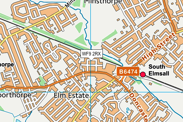 WF9 2RX map - OS VectorMap District (Ordnance Survey)