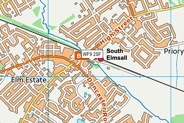 WF9 2SF map - OS VectorMap District (Ordnance Survey)