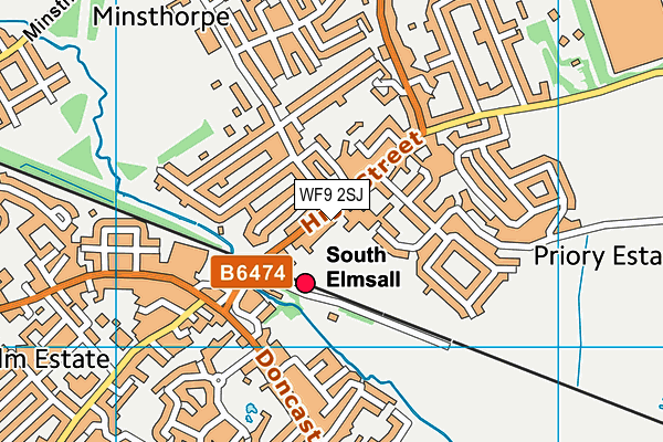 WF9 2SJ map - OS VectorMap District (Ordnance Survey)