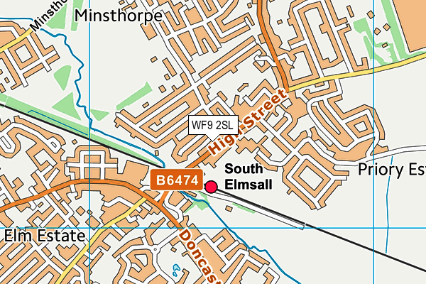 WF9 2SL map - OS VectorMap District (Ordnance Survey)