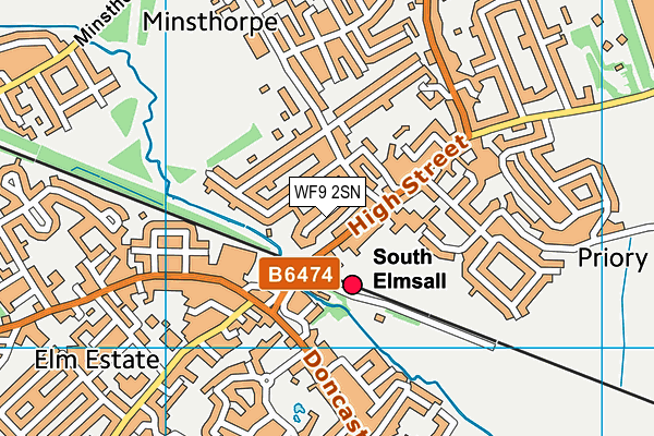 WF9 2SN map - OS VectorMap District (Ordnance Survey)