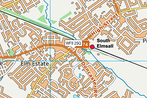 WF9 2SQ map - OS VectorMap District (Ordnance Survey)