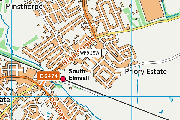 WF9 2SW map - OS VectorMap District (Ordnance Survey)