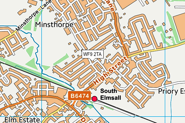 WF9 2TA map - OS VectorMap District (Ordnance Survey)