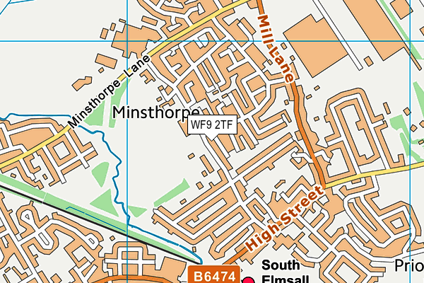 Minsthorpe Leisure Centre map (WF9 2TF) - OS VectorMap District (Ordnance Survey)