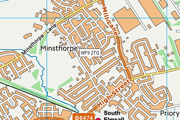 WF9 2TG map - OS VectorMap District (Ordnance Survey)