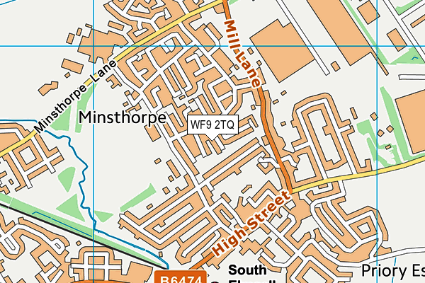 WF9 2TQ map - OS VectorMap District (Ordnance Survey)