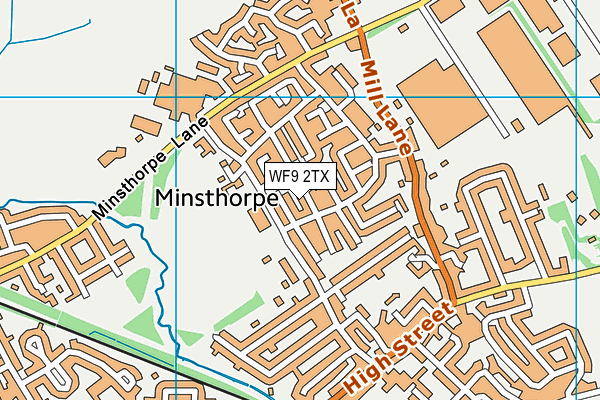 WF9 2TX map - OS VectorMap District (Ordnance Survey)