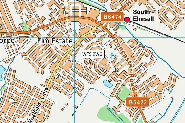 WF9 2WG map - OS VectorMap District (Ordnance Survey)