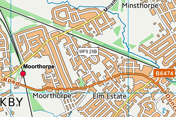 WF9 2XB map - OS VectorMap District (Ordnance Survey)