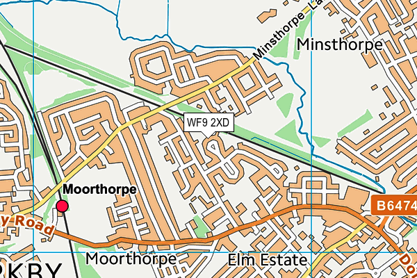 WF9 2XD map - OS VectorMap District (Ordnance Survey)