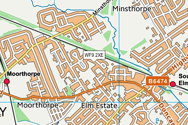 WF9 2XE map - OS VectorMap District (Ordnance Survey)