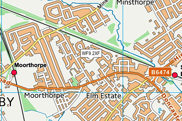 WF9 2XF map - OS VectorMap District (Ordnance Survey)