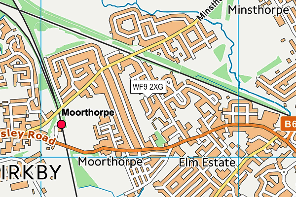 WF9 2XG map - OS VectorMap District (Ordnance Survey)