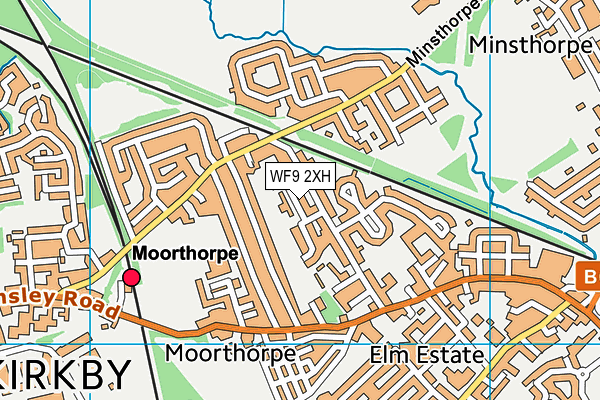 WF9 2XH map - OS VectorMap District (Ordnance Survey)