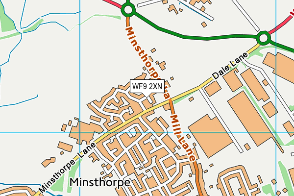 WF9 2XN map - OS VectorMap District (Ordnance Survey)
