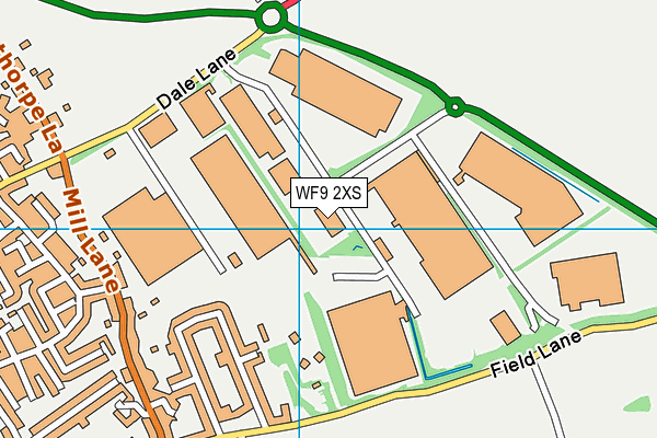 WF9 2XS map - OS VectorMap District (Ordnance Survey)
