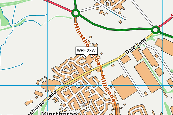 WF9 2XW map - OS VectorMap District (Ordnance Survey)