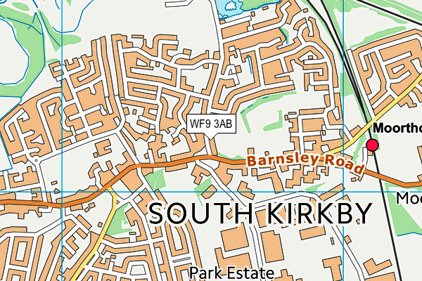 WF9 3AB map - OS VectorMap District (Ordnance Survey)