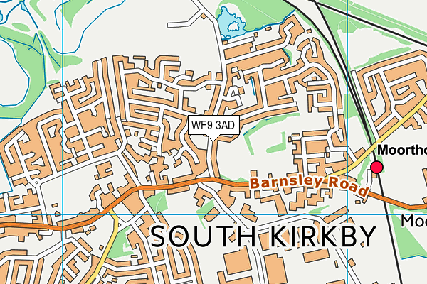 WF9 3AD map - OS VectorMap District (Ordnance Survey)