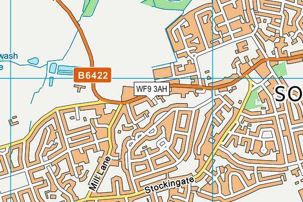 WF9 3AH map - OS VectorMap District (Ordnance Survey)