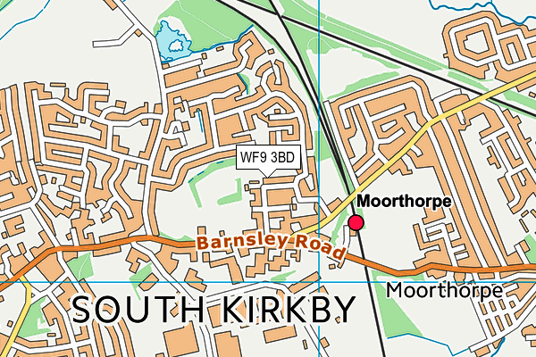 WF9 3BD map - OS VectorMap District (Ordnance Survey)