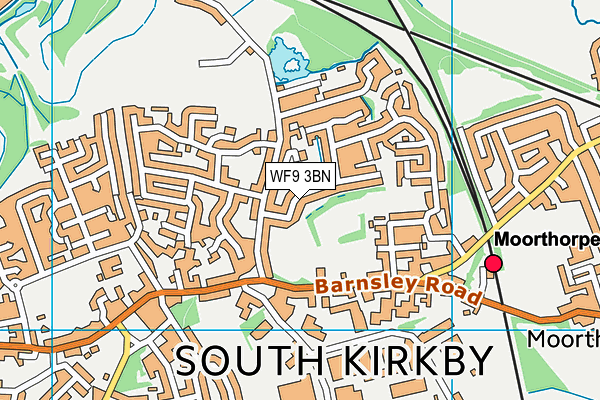 Barnsley Road Recreation Ground map (WF9 3BN) - OS VectorMap District (Ordnance Survey)