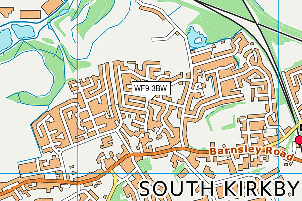 WF9 3BW map - OS VectorMap District (Ordnance Survey)