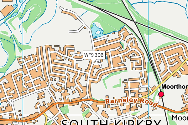 WF9 3DB map - OS VectorMap District (Ordnance Survey)