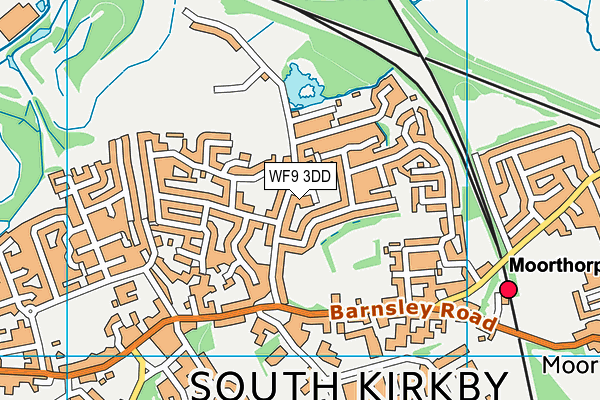 WF9 3DD map - OS VectorMap District (Ordnance Survey)