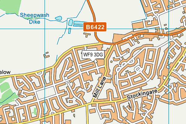 WF9 3DG map - OS VectorMap District (Ordnance Survey)